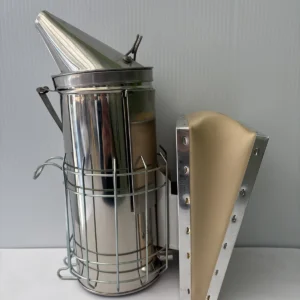 Dadant Smoker 4 x 10 Stainless Steel with Shield & Finger Heat Guard